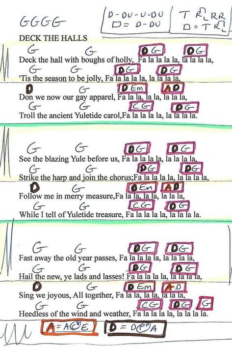 Deck the Halls (CHRISTMAS) Guitar Chord Chart in G Major Christmas Guitar Chords, Christmas Ukulele Songs, Christmas Ukulele, Christmas Guitar, Christmas Lesson, Great Song Lyrics, Guitar Chords And Lyrics, Gay Outfit, Guitar Chord Chart