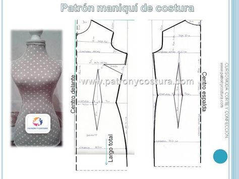 Patrón y costura nos muestra cómo realizar el maniquí de costura para aprender sobre él  a realizar todos los cortes posibles explicados en el curso; de éste modo a la vez que aprendes el corte, reali Dress Form Mannequin Diy, Mannequin Diy, Custom Dress Form, Sewing Dress Form, Sewing Form, Mini Dress Form, Miniature Dress, Vintage Mannequin, Dress Form Mannequin