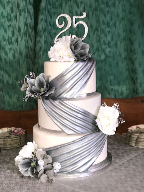 Silver Anniversary Ideas Decorations, Pageant Director, Silver Anniversary Cake, 25th Wedding Anniversary Decorations, Silver Wedding Anniversary Cake, 25th Anniversary Cake, 25th Wedding Anniversary Cakes, Jubilee Cake, 25 Anniversary Cake