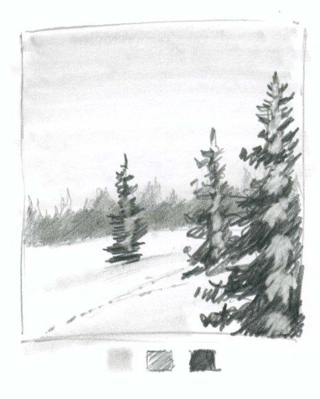 How to draw snow on trees Snow On Trees, How To Draw Snow, John Muir Laws, Landscape Pencil Drawings, Snow Trees, Drawing Scenery, Pencil Sketch Drawing, Tree Sketches, Snow Tree