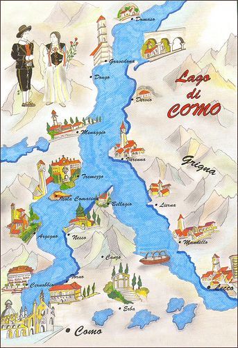 Lago di Como-mappa. We stayed in Varenna, ferried to Bellagio and back, and had such a blissful stay. This is the one place in Italy I would love to return to as often as possible.: Lac Como, Comer See, Lombardy Italy, Toscana Italia, Italian Lakes, Lake Como Italy, Places In Italy, Italy Map, Como Italy