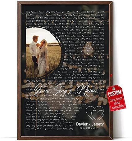 Custom canvas or posters with favorite song lyric gifts for boyfriend or boyfriend gifts from girlfriend on special days. Personalized gifts for him by print personalized photos with lyrics reminiscent of memories or songs from your wedding. Gifts From Girlfriend, Girlfriend Song, Song Lyrics Poster, Living Room Vintage, Lyrics Poster, Vintage Room Decor, Vintage Room, Valentine Box, Song Lyrics