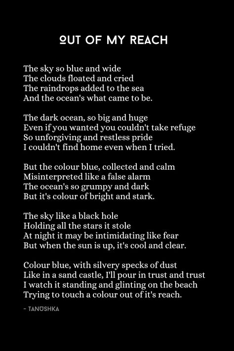 Poem. Poetry. Poetry on the color blue Poem About Blue Color, Blue Poems Color, Blue Poem, Poem Inspiration, Camera Quotes, Favorite Poems, Meaningful Poems, Poems For Him