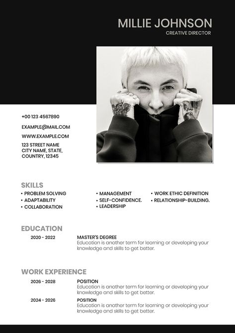 Cv Fashion Designer, Creative Director Portfolio, Cv Profile, Cv Design Professional, Fashion Resume, Free Resume Template Download, Portfolio Resume, Creative Cv, Resume Words