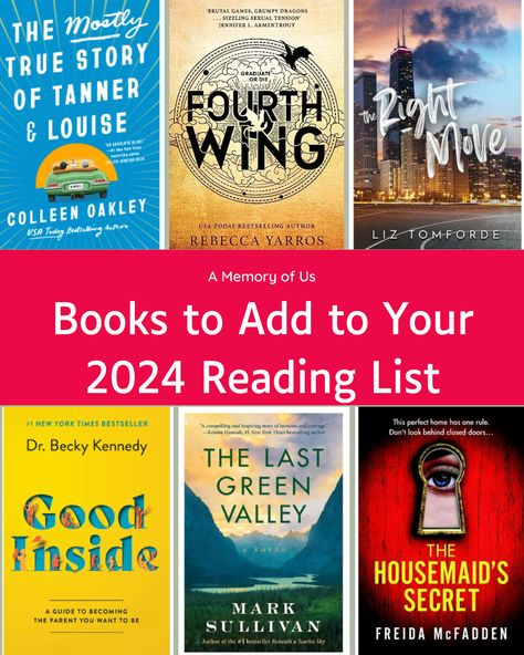 Looking for new ideas of books to read? I've rounded up my top favorite books I read in 2024! I read a lot of different genres so I hope you are able to find some reading inspiration. Whether you want a self help, romance, thriller, historical fiction, or just good fiction story.. I've got book recommendations for you! 2024 Books To Read, 2024 Books, Top Fiction Books, Top Reads, Fiction Stories, Reading Goals, Literature Books, Top Books, Popular Books