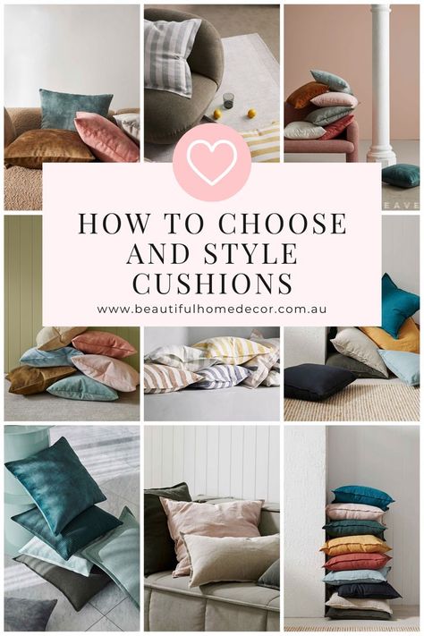 We help you to choose and style your cushions in your living room and bedrrom. Home Styling Tips, Home Decor Australia, Living Room Cushions, Large Cushions, Floral Cushions, Colourful Cushions, Home Styling, Linen Sofa, Stylish Home Decor