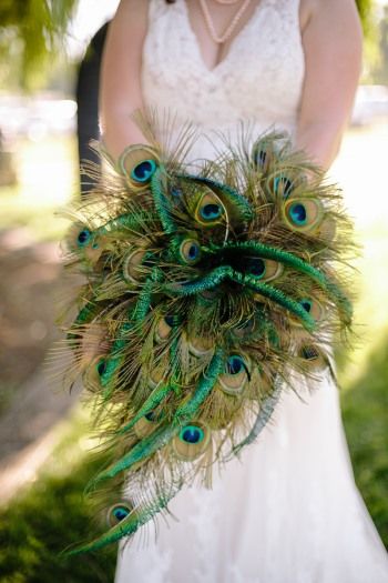 Peacock Feather Bouquet, Under A Willow Tree, Sparkly Bridesmaid Dress, A Willow Tree, Prom Bouquet, Feather Bouquet, Jade Wedding, Opulent Wedding, Bouquet Arrangement