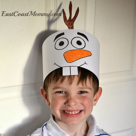 East Coast Mommy: DIY Olaf Costume Diy Olaf Costume, Olaf Craft, Olaf Hat, Olaf Party, Make Your Own Hat, Olaf Costume, Mommy Diy, Snowman Costume, Diy Schneemann