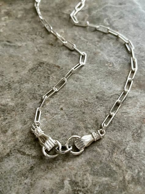 Sterling Silver Hold Onto Hope Necklace - Etsy Grasping Hands, Jewellery Findings, Silver Charm Necklace, Hope Necklace, Hand Necklace, Hand Bracelet, Charm Necklace Silver, Jewelry Clasps, Silver Circle