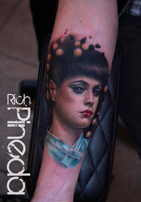 Rachael (Sean Young) from Blade Runner by Rich Pineda, Yucca Valley, California Blade Runner Tattoo, Runner Tattoo, Black Widow Tattoo, Houston Tattoos, Gorgeous Quotes, Tattoos And Meanings, Sean Young, Fantasy Tattoos, Facial Tattoos