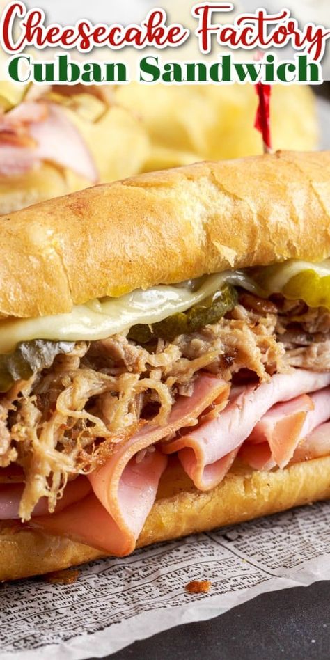 Cuban Sandwich Recipe, Cheese Pickles, Sandwhich Recipes, Best Sandwich Recipes, Cheese Steak Sandwich, Cuban Sandwich, Sandwich Ingredients, Roasted Pork, Melty Cheese