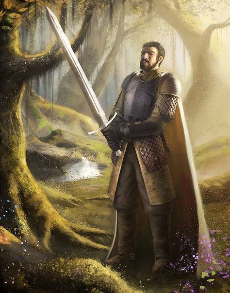 Ser Arthur Dayne, known as the Sword of the Morning, was a famed and legendary knight from House Dayne and a member of King Aerys II Targaryen's Kingsguard. He was Prince Rhaegar Targaryen's closest friend. Ser Arthur Dayne, Sir Arthur Dayne, House Dayne, Arthur Dayne, Deciduous Forest, Asoiaf Art, Gra O Tron, Forest Trail, Dragon Knight