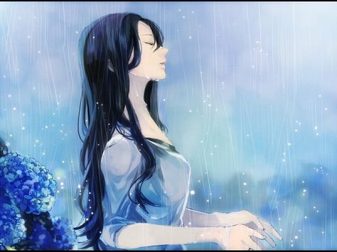 Tags: Anime, Rain, Wet, Hydrangea, Looking Up, Toryufu, Wet Hair Anime Black Hair, Anime Hair, Anime Quotes, Wet Hair, Manga Girl, Original Image, Anime Images, Manga Art, Hydrangea