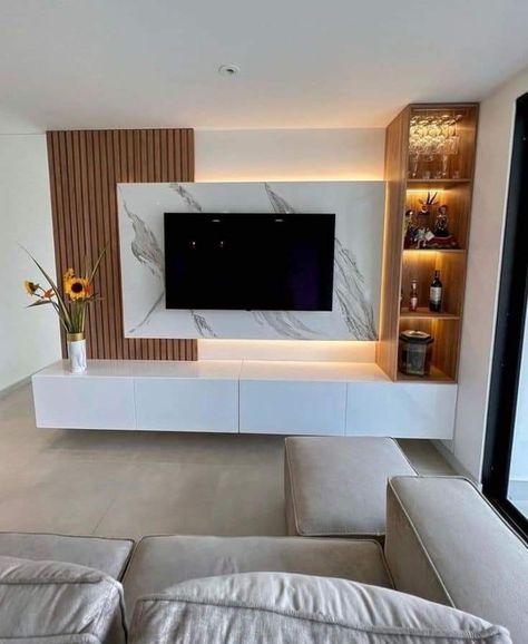 Living Room Tv Background Wall, Tv Background Design, Living Room Tv Designs Wall, Tv Background Wall Design Wood, Living Areas Ideas Interiors, Wood Panels Living Room, Tv Rack Design Living Rooms, Bar Tv Wall, Television Wall Ideas