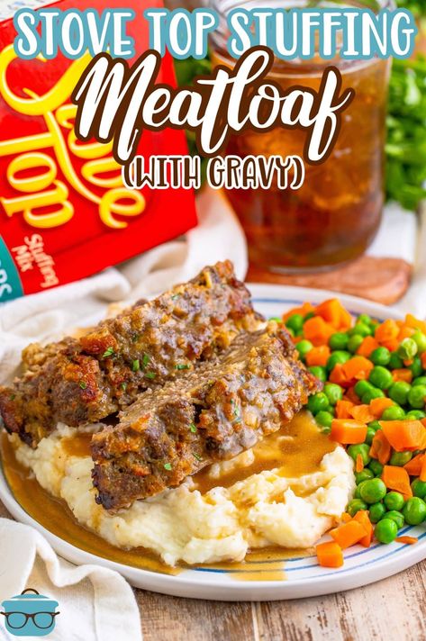 Stovetop Stuffing Meatloaf - The Country Cook Meatloaf Potatoes And Carrots In Oven, Meatloaf Recipes Stuffing, Stovetop Meatloaf, Stovetop Stuffing Meatloaf, Stove Top Stuffing Meatloaf Recipes, Stove Top Meatloaf, Stovetop Stuffing, Meatloaf Easy, Stuffing Meatloaf