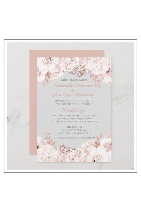 Rustic Dusty Rose Wedding, Dusty Rose And Burgundy Wedding, Rose And Burgundy Wedding, Gray Wedding Invitations, Grey Wedding Invitation, Dusty Rose Wedding Invitations, Grey Wedding Invitations, Simple Wedding Invitation, Burgundy Wedding Invitations