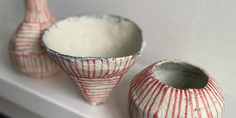 Paper Mache Vessels, Papier Mache Vase, Kate Semple, Paper Mache Pots, Paper Vessels, Uhu Glue, Vase Making, Ceramics Inspiration, 28 September