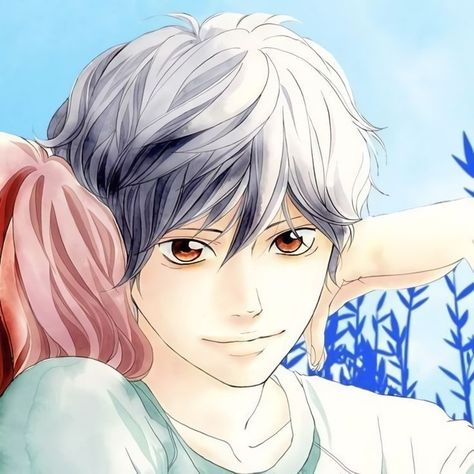 Kou Mabuchi, Futaba Y Kou, Colored Icons, Haru Ride, Blue Springs Ride, Manga Colored, Ao Haru, Match Icons, Ao Haru Ride