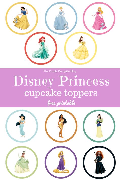 If you have a child who loves the Disney Princesses, then they are going to love these cupcake toppers!  Download … Disney Princess Birthday Party Decorations Free Printable, Princess Cupcake Toppers Printable Free, Disney Party Printables, Free Princess Printables, Disney Princess Cupcake Toppers, Princess Birthday Cupcakes, Disney Princess Cupcakes, Princess Cupcake, Cupcake Toppers Free