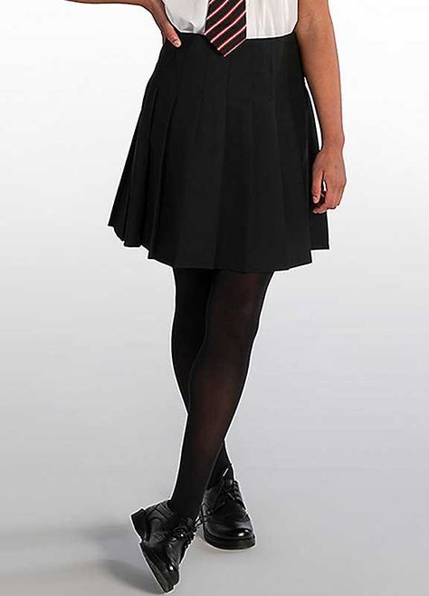 Traditional school skirt with all round permanent pleats. Side zip and internal waist adjuster make this skirt comfortable and easy to wear. Robust fabric with stain resistant finish. Please refer to size guide for length measurements and age. Brand: Trutex 40 Degree Wash 65% Recycled Polyester, 35% Viscose Sizes 32 inch, 34 inch, 36 inch, 38 inch and 40 inch are age 16+ years Black School Skirt, Plain Black Skirt, Pleated School Skirt, School Skirt, Skirts For Kids, Aesthetic Stuff, Girly Stuff, School Outfit, Black Skirt