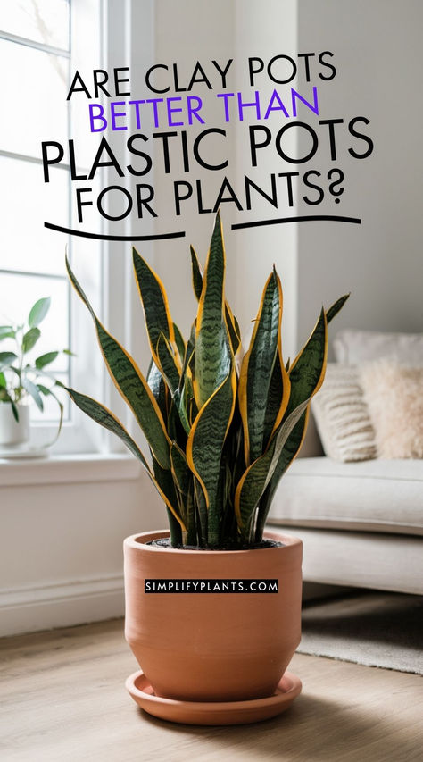 "Discover the benefits of using clay pots versus plastic pots for indoor  houseplants. Find out which option is better for your plants' health and  growth. #indoorhouseplant #claypots #plasticpots #plantcare" Best Plants For Terra Cotta Pots, Clay Pots For Plants, Ponytail Plant, Suculent Plants, Plant Jungle, Pots For Plants, Houseplant Care, Houseplants Indoor, Color Meanings