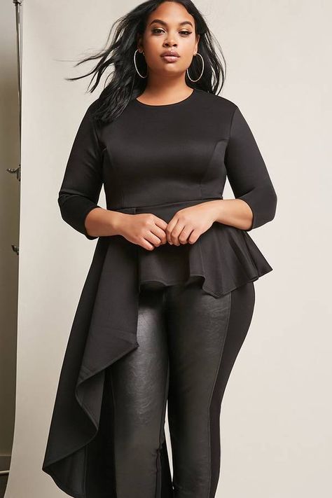 $35 FOREVER 21+ Plus Size Asymmetrical Peplum Top #plussize #fashionaddict #trends #fashion #trendsetter #affilatelink Business Casual Womens Fashion, Plus Size Peplum Dress, Trendy Womens Fashion, Forever 21 Plus Size, Fashion Business Casual, Plus Size Womens Clothing, Fashion Over 40, Trendy Fashion Women, Womens Fashion Casual