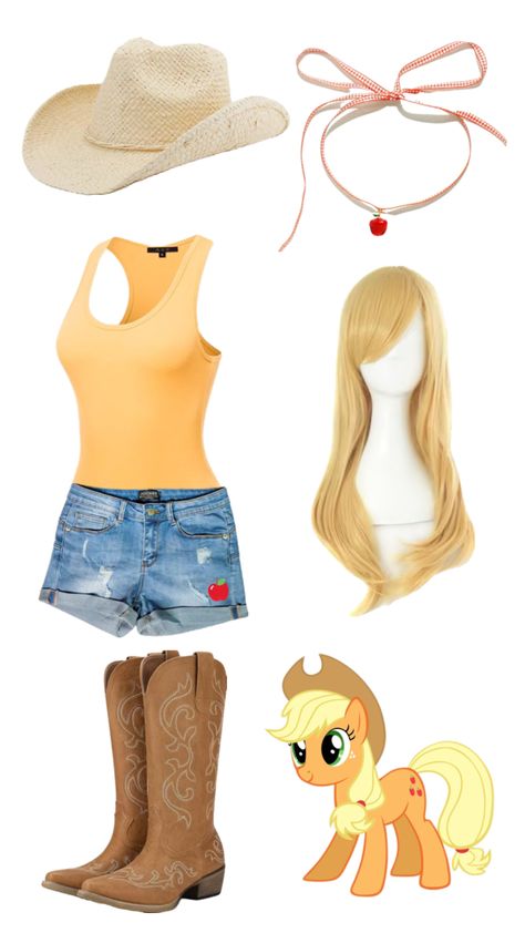 #applejack #mylittlepony #costume #cosplay #rave #outfit #coachella Applejack Aesthetic Outfit, Applejack Makeup, Apple Jack Costume, Apple Jack Inspired Outfits, Applejack Inspired Outfit, Apple Jack Outfit, Applejack Cosplay, Mlp Cosplay Applejack, Mlp Costume