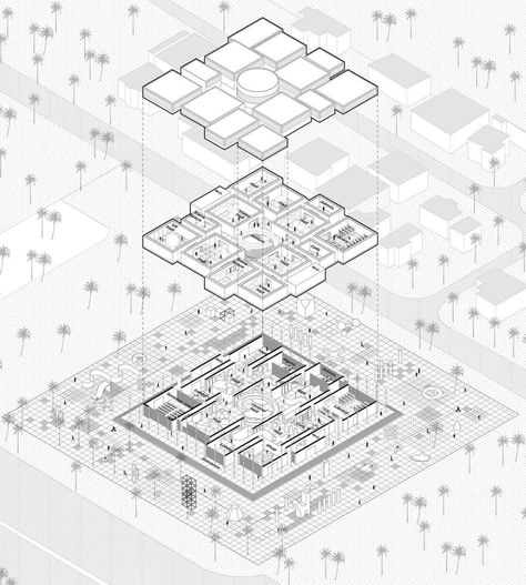 Axonometric Diagram, Exploded Axonometric, Furniture Top View, Orthographic Drawing, Site Analysis Architecture, Axonometric View, Drawing Sites, Map Sketch, Axonometric Drawing