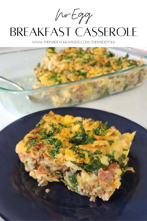 Dairy Free Breakfast Casserole, Breakfast Ideas Without Eggs, Eggless Breakfast, Egg Free Breakfast, Breakfast Potato Casserole, Potatoes And Cheese, Healthy Breakfast Casserole, Breakfast Egg Casserole, Veggie Breakfast