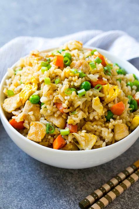 Jump to Recipe Print Recipe Chicken fried rice is a simple and light option for dinner that my family loves. Its quick to make and can be served by itself or on the side with the rest of your meal. We love how versatile this chicken fried rice is. On busy nights this is a great … Best Chicken Fried Rice Recipe, Chicken Fried Rice Chinese, Chicken Fried Rice Recipe Healthy, Chicken Fried Rice Healthy, Best Fried Rice Recipe, Chicken Fried Rice Recipe Easy, Healthy Rice Recipes, Chicken Fried Rice Easy, Boiled Chicken Breast