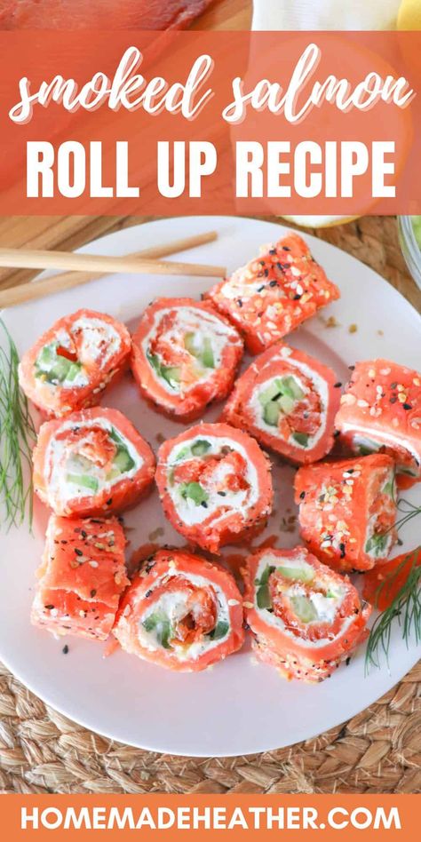 Transform party time with these viral smoked salmon roll ups. Simple, stunning, and packed with flavor, they're ideal for any occasion! Smoked Salmon Tartines, Ready To Eat Smoked Salmon Recipes, Smoked Salmon Lettuce Wraps, Salmon Avocado Roll, Salmon Lettuce Boats, Smoked Salmon Roll Ups, What To Do With Smoked Salmon, Cold Smoked Salmon Recipes, Recipes With Smoked Salmon