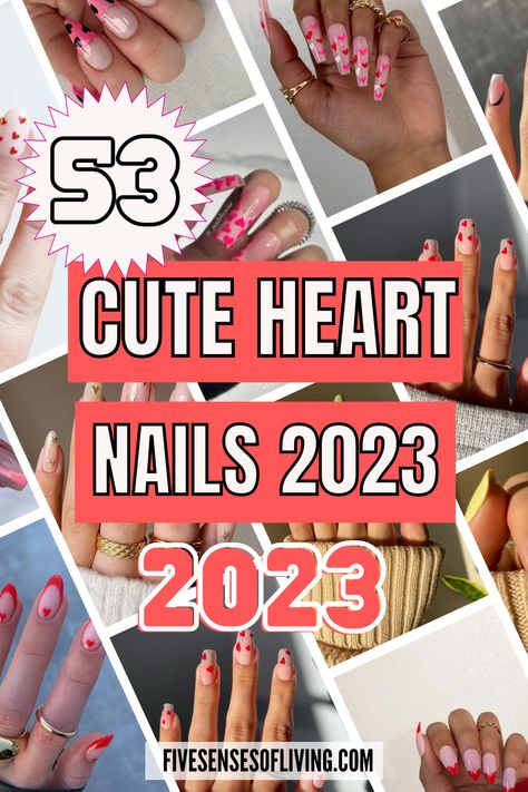 53 Insanely Cute Heart Nails of 2023 You Will Love Heart Nail Designs Short Nails, Minimalist Heart Nails, Hearts On Nails Design, Nail Ideas With Hearts, Nail Designs With Hearts, Heart Nails Simple, Simple Heart Nail Designs, Simple Heart Nails, Hearts On Nails