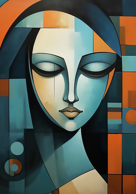 Abstract Figure Art, Living Room Canvas Art, Abstract Realism, Cubist Art, Portraiture Painting, Art Basics, Abstract Face Art, Diy Canvas Wall Art, Surrealism Painting