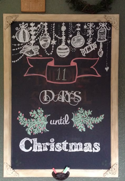 Christmas White Board Ideas, Chalkboard Christmas Countdown, Christmas Countdown Chalkboard, Days Until Christmas Chalkboard, Chalkboard Countdown, Windows Paint, Days Till Christmas, Chalk Talk, Days Before Christmas