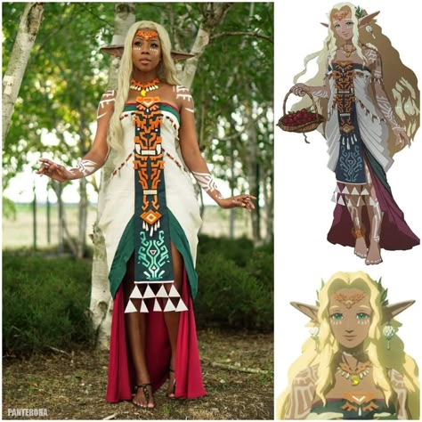 Legend Of Zelda Halloween Costumes, Queen Sonia Zelda, Zelda Inspired Outfits, Rauru And Sonia, Loz Cosplay, Queen Sonia, Legend Of Zelda Cosplay, Zelda Costume, Easy Cosplay Ideas