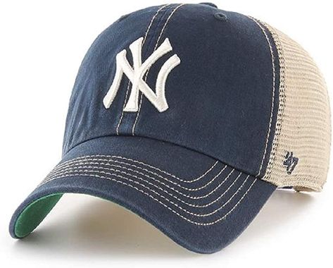 New York Yankees Hat, New York Yankee Hat, Yankees Hat, Navy And Khaki, 47 Brand, Baseball Mom, Sporty Style, Baseball Caps