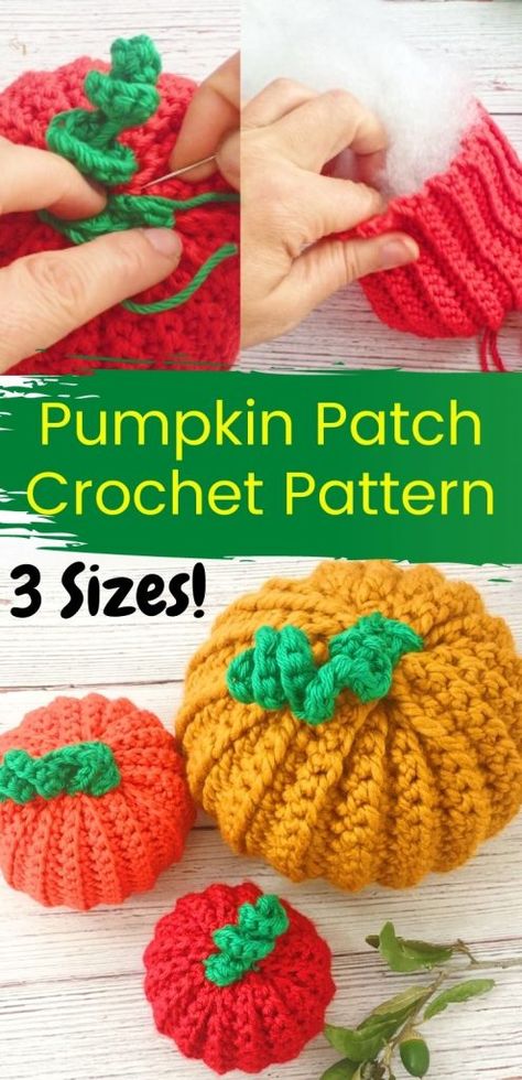 Pumpkin Patch Crochet, Easy Crochet Pumpkin Patterns, Crochet Pattern Pumpkin Free, Easy Crochet Pumpkin Free Pattern, How To Crochet A Pumpkin, Crochet Pumpkins Free Pattern Easy, Crochet Pumpkin Free Pattern, Vegetable Crochet, Crocheted Halloween