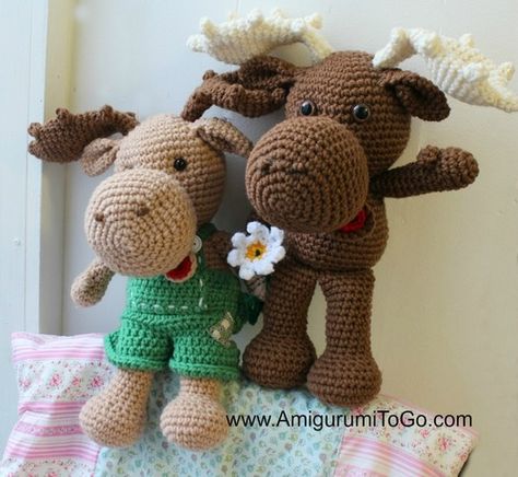 Adorable Crochet Moose Pattern | AllFreeCrochet.com Crochet Moose, Crochet Amigurumi Free Patterns, Crochet Amigurumi Free, Crochet Toys Patterns, Amigurumi Free Pattern, Crochet For Kids, Crochet Patterns Amigurumi, Crochet Dolls, Stuffed Animal Patterns