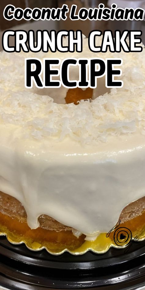 Coconut Louisiana Crunch Cake Louisiana Crunch Cake, Cake Coconut, Different Types Of Cakes, Crunch Cake, Bundt Cake Pan, Homemade Cake Recipes, Types Of Cakes, Elegant Dinner, Homemade Desserts