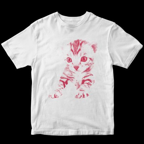 Cat Shirts Aesthetic, Weird Graphic Tees, Graphic Y2k Tees, Silly Graphic Tees, Weird Shirts Graphic Tees, 80s Graphic Tees, Weird Clothes Aesthetic, 2000s Graphic Tee, 90s Graphic Tees Vintage