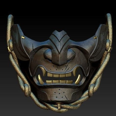 Ghost Of Tsushima Mask Tattoo, Samurai Mask Art, Shogun Mask, Japanese Warrior Mask, Samurai Half Mask, Mascara Samurai, Ghost Of Tsushima Mask, Mempo Mask, Shogun Samurai