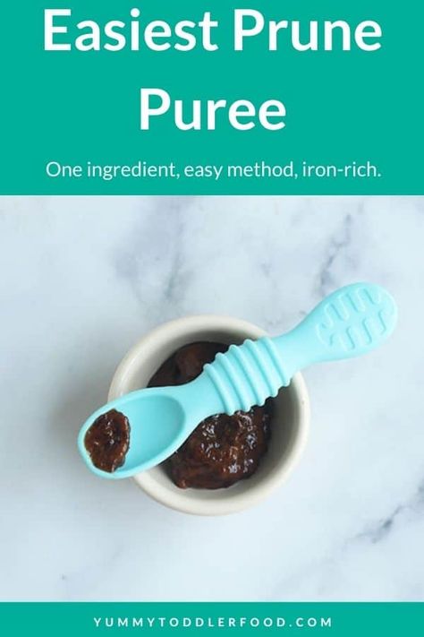 Prune Puree, Baby Constipation, Prune Recipes, Baby Food Combinations, Constipated Baby, Dried Prunes, Baby Puree Recipes, Baby Puree, Homemade Baby Foods