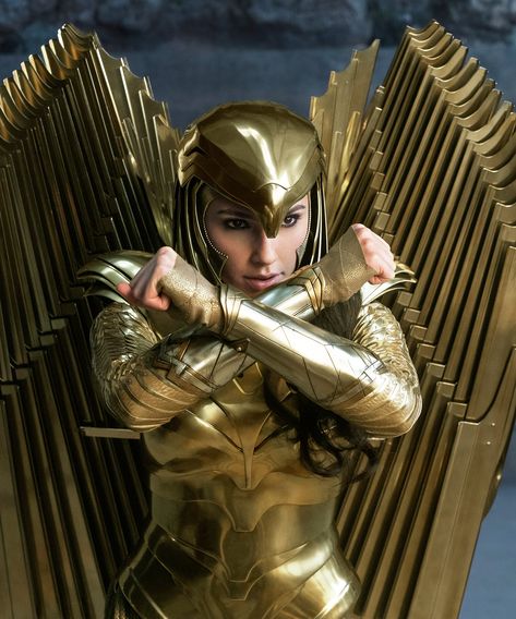 Why People Who Read The Comics Are Freaking Out About Wonder Woman’s New Gold Armor #refinery29 https://www.refinery29.com/en-us/2020/12/10224404/wonder-woman-golden-eagle-armor-wings-explained Action Movies To Watch, Gold Armor, Best Action Movies, Wonder Woman Costume, Black Panthers, Best Superhero, Wonder Women, Dc Movies, Chris Pine