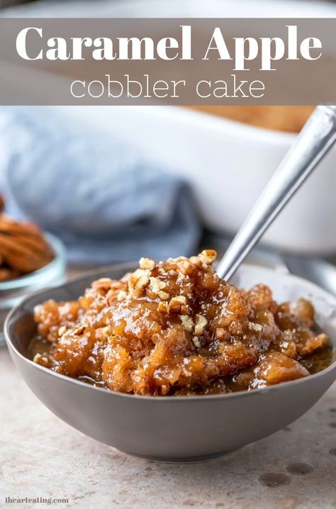 Caramel Apple Pudding Cake Recipe Apple Pudding Cake Recipe, Caramel Apple Pudding, Caramel Apple Cobbler, Apple Pudding Cake, Cobbler Cake, Apple Pudding, Self Saucing Pudding, Chocolate Pudding Cake, Caramel Pudding