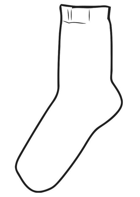 Coloring page sock - coloring picture sock. Free coloring sheets to print and download. Images for schools and education - teaching materials. Img 19360. Socks Drawing, Socks Party, Silly Socks, Coloring Contest, Halloween Socks, Free Coloring Sheets, Sock Crafts, Tracing Worksheets, Free Socks