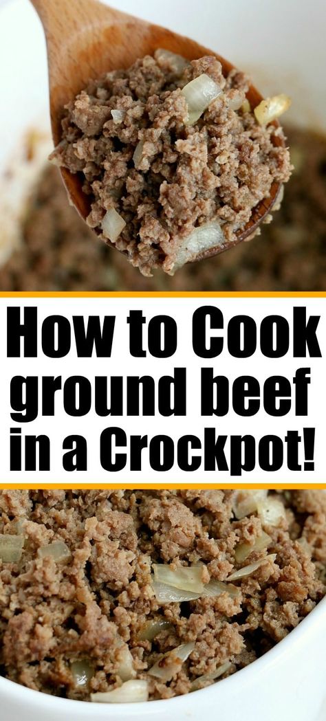 Ground Beef In Crockpot, Hamburger In Crockpot, Crockpot Ground Beef, How To Cook Hamburgers, Slow Cooker Ground Beef, Slow Cooker Breakfast Casserole, Hamburger Dishes, Healty Dinner, Slow Cooker Breakfast