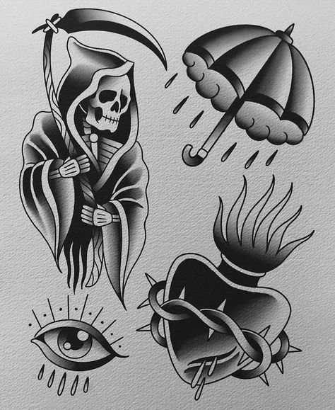 Traditional Tattoo Black And Grey, Traditional Tattoo Black And White, Traditional Tattoo Stencils, Traditional Tattoo Drawings, Traditional Black Tattoo, Traditional Tattoo Old School, Traditional Tattoo Inspiration, Petit Tattoo, Traditional Tattoo Sleeve