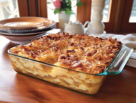 Sweet Noodle Kugel Recipe, Kugel Recipes, Noodle Kugel Recipe, Jewish Recipes, Egg Noodles, January 2024, Classic Dishes, Sweet And Savory, Vegetarian Cheese