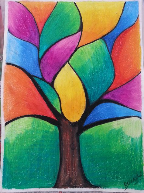 Journey of Tree Easy Abstract Art, Chalk Pastel Art, Oil Pastel Drawings Easy, Representational Art, Oil Pastel Paintings, Cat Air, Oil Pastel Art, Oil Pastel Drawings, Chalk Pastels