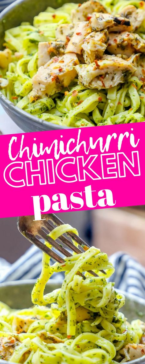 Easy Chimichurri Chicken Pasta Recipe - main dishes #maindishes Chicken Recipes Salad, Pasta Chicken Recipes, Chimichurri Chicken, Shell Pasta Recipes, Side Dishes For Chicken, Easy Pasta Dinner, Boricua Recipes, Pasta Chicken, Easy Summer Meals